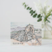 Hallo von Moab Utah Delicate Arch Red Rock Postkarte (Stehend Vorderseite)