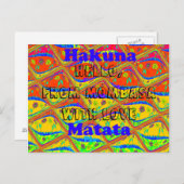 Hallo Von Mombasa mit Liebe Hakuna Matata Karten (Vorne/Hinten)