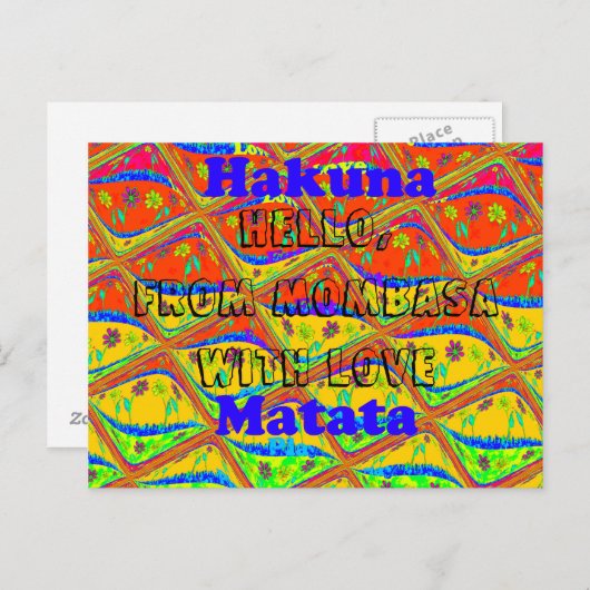 Hallo Von Mombasa mit Liebe Hakuna Matata Karten (Vorne/Hinten)