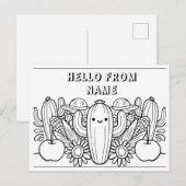 Hallo von [Name] - Farbbare Postkarte für Kinder (Vorne/Hinten)