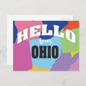 Hallo von Ohio Kontur Karte des Staat (Vorne/Hinten)