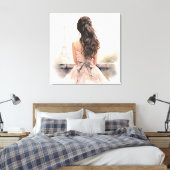 Hallo von Paris Leinwand (Insitu (Schlafzimmer))