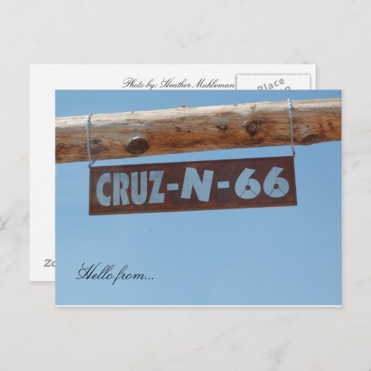Hallo von... Rt. 66 Postkarte (Vorne/Hinten)