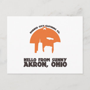 Hallo von sonnigem Akron Ohio ` Postkarte