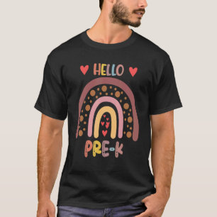 Hallo Vor-K- Regenbogen-Lehrer Kinder Zurück zur S T-Shirt