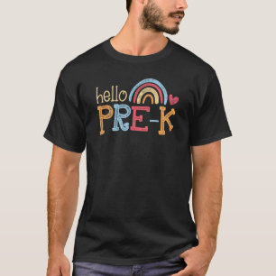 Hallo Vor-K- Regenbogen Vintage Zurück zur Schule  T-Shirt