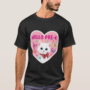 Hallo Vorschul- Mädchen Kitten Süße Katze Zurück t T-Shirt