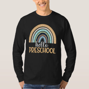 Hallo Vorschule Boho Regenbogenlehrer zurück nach  T-Shirt