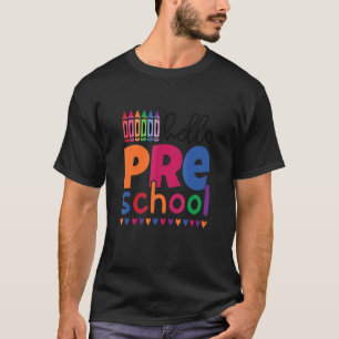 Hallo Vorschule Crayons Willkommen zurück in der S T-Shirt