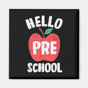 Hallo Vorschule Erster Schultag Lehrer Schüler Magnet