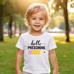 Hallo Vorschule Erster Tag Bleistift Kleinkind T-shirt