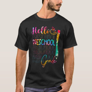 Hallo Vorschule Gefärbte Krawatte Lehrer Team Pres T-Shirt