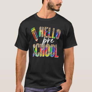 Hallo Vorschule Gefärbte Krawatte Leopard zurück z T-Shirt