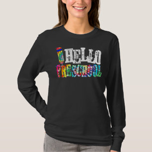 Hallo Vorschule Gefärbte Krawatte zurück zur Schul T-Shirt