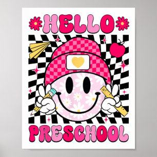 Hallo Vorschule Lächeln Gesicht Vorschule Zurück z Poster