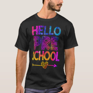 Hallo Vorschule Leopard Gefärbte Krawatte Lehrer z T-Shirt