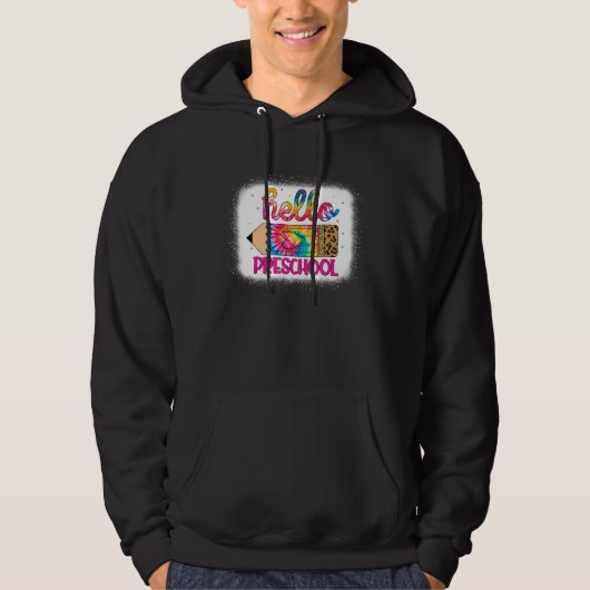 Hallo Vorschule Leopard Gefärbte Krawatte Stift zu Hoodie (Vorderseite)