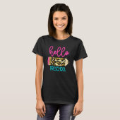 Hallo Vorschule Leopard Pencil Niedlich Lehrer T-Shirt (Vorne ganz)