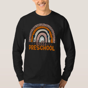 Hallo Vorschule Leopard Regenbogen Zurück zur Schu T-Shirt