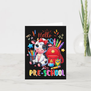 Hallo Vorschule Niedliche Kuh 100. Schultag Stude Karte
