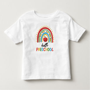Hallo Vorschule Rainbow Zurück zur Schule Kleinkind T-shirt