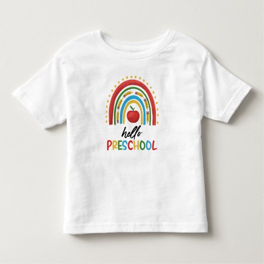 Hallo Vorschule Rainbow Zurück zur Schule Kleinkind T-shirt (Vorderseite)