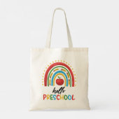 Hallo Vorschule Rainbow Zurück zur Schule Tragetasche (Rückseite)
