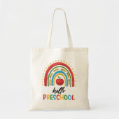 Hallo Vorschule Rainbow Zurück zur Schule Tragetasche (Vorne)
