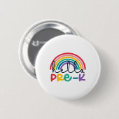 Hallo Vorschule Regenbogen Ck Zur Schule Lehrer Sc Button (Vorne & Hinten)