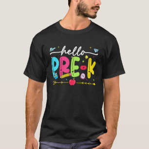 Hallo Vorschule Regenbogen Erster Schultag Lehrer T-Shirt