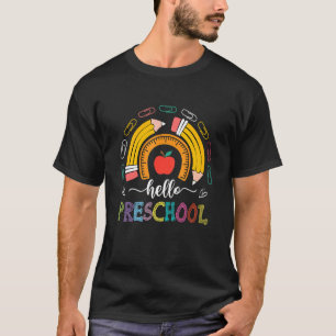 Hallo Vorschule Regenbogen Lehrer Kinder Zurück zu T-Shirt