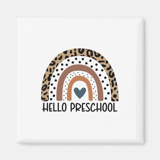 Hallo Vorschule Regenbogen Lehrer Team Vorschule Q Magnet (Vorne)