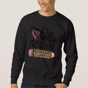 Hallo Vorschule rosa Leoparden Stift zurück nach S Sweatshirt