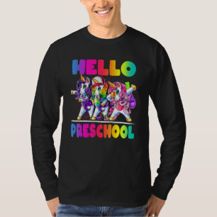 Hallo Vorschule Unicorn zurück zur Schule Mädchen T-Shirt