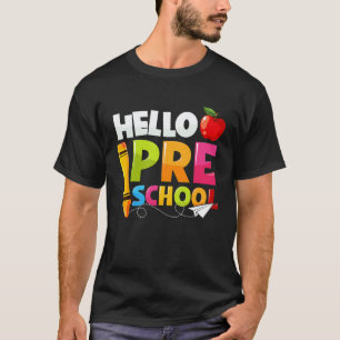Hallo Vorschule Zurück zur Schule Junge Mädchen K T-Shirt