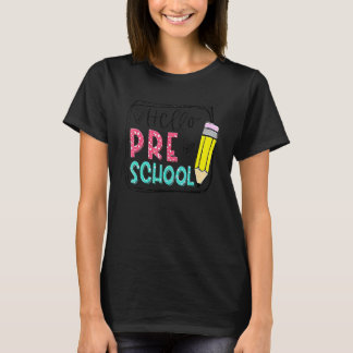Hallo Vorschullehrer 1 Bleistift Zurück zur Schule T-Shirt