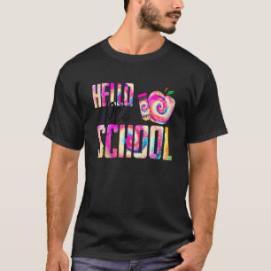 Hallo Vorschullehrer Schüler Tie Dye Erster Tag T-Shirt