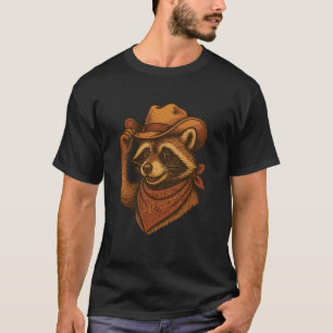 Hallo Waschbär Cowboy Lustiges Western-Tier Land T-Shirt