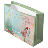 Hallo Weihnachten der 50er Jahre! Große Geschenktüte (Vorderseite Schrägansicht)