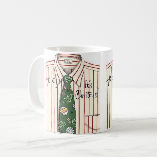 Hallo, Weihnachten ist Shirt und Krawatte Kaffeetasse (Vorderseite Links)