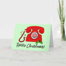 Hallo Weihnachten! Retro-Telefon-Blende Feiertagskarte