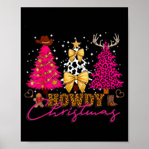 Hallo Weihnachten Western Cowgirl Bäume Kokette Sc Poster