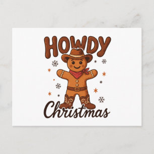 Hallo Weihnachts-Cowboy-Lebkuchen Western-Land Feiertagspostkarte