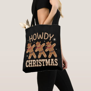 Hallo Weihnachts-Cowboy Lebkuchen Western Xmas Tasche