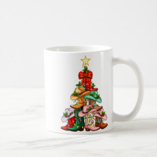 Hallo Weihnachtsbaum Western Cowgirl Stiefel Xmas Kaffeetasse