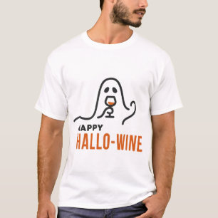 Hallo-Wein-Geist Trinkender Halloween-Weinliebhabe T-Shirt