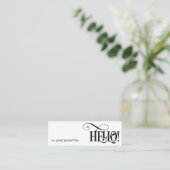 Hallo! Weiße Visitenkarte (Stehend Vorderseite)
