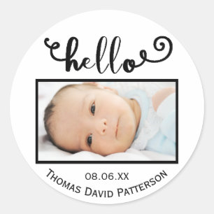 hallo, weißes Foto - Circle Sticker