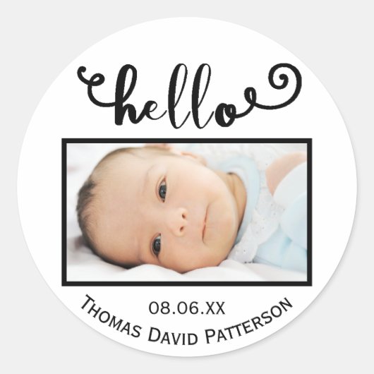 hallo, weißes Foto - Circle Sticker (Vorderseite)