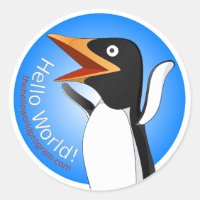 Hallo Welt! Adelie der Pinguinsticker